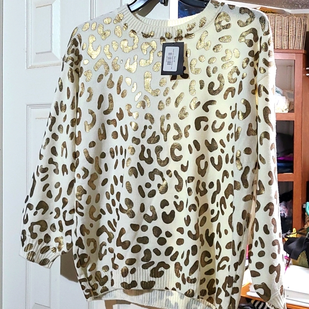 Leopard gold print Sweater